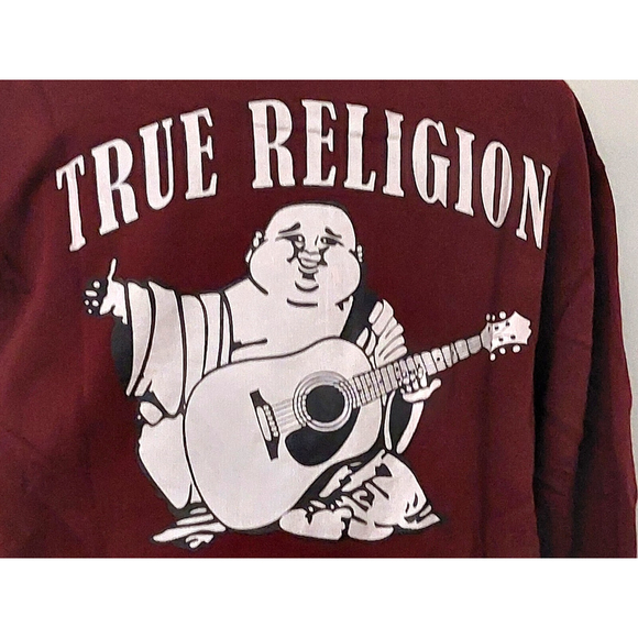 True Religion Brand Jeans Playoff Champs Raglan Hoodie Sweatshirt Size Large NWT - Picture 13 of 16